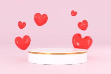 3D render, sevgililer günü, sevgililer günü tebrik kartı ya da afiş sayfası