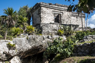 Meksika yucatan Tulum maya tapınak kalıntıları