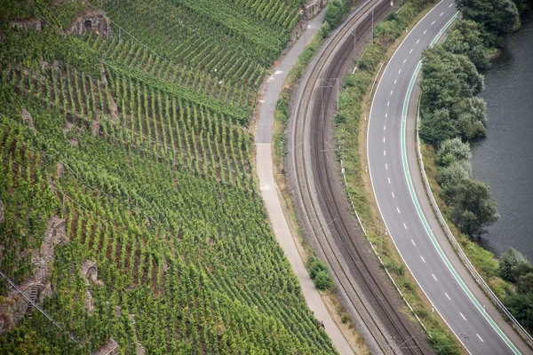 Wine Region Moselle River in Winningen — ストック写真