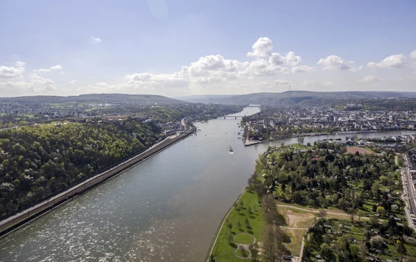 Ciudad de Koblenz Alemania con histórico Rincón Alemán 5 —  Fotos de Stock