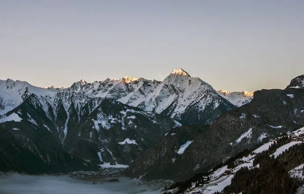 Vista panoramica Sunrise Mountain Zillertal Austria 2 — Foto Stock