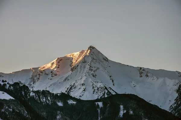 Sonnenaufgang Berggletscher Blick Zillertal Österreich 2 — Stockfoto