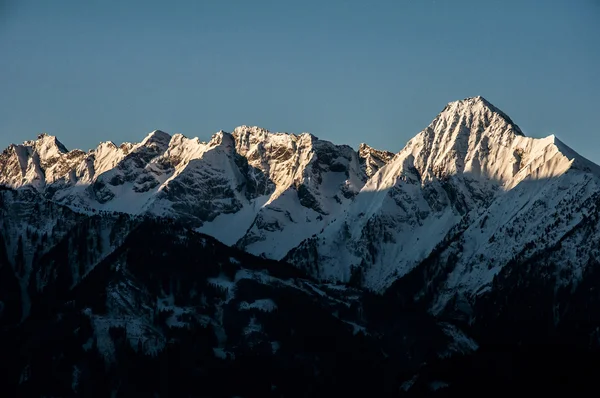 Sunrise Mountain Glacier uitzicht Zillertal Oostenrijk — Stockfoto