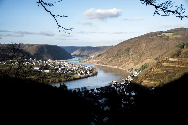 Hiking beautiful Rhine river valley sunny day 2 — Stock Photo, Image
