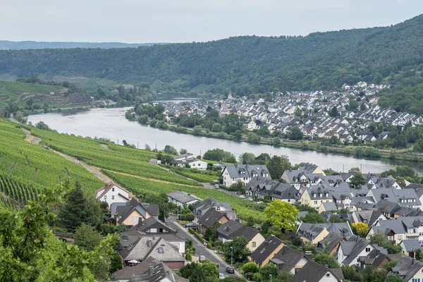 Знамените німецьке вино Мозель ріка Віннінген село — стокове фото