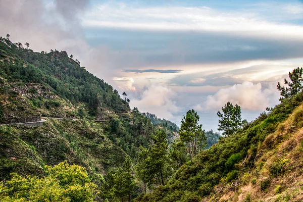 Vista panoramica sulle montagne da Eira do Serrado sull'isola di Madeira Portogallo — Foto Stock