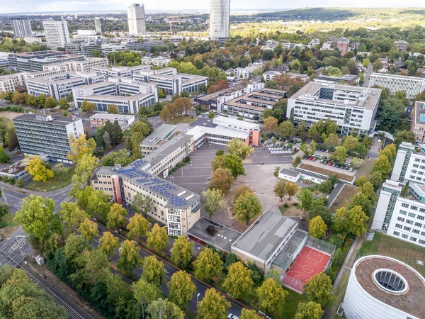 Friedrich Ebert Gymnasium School federální vláda okresní letecký panoramatický pohled v Bonn City v Německu — Stock fotografie