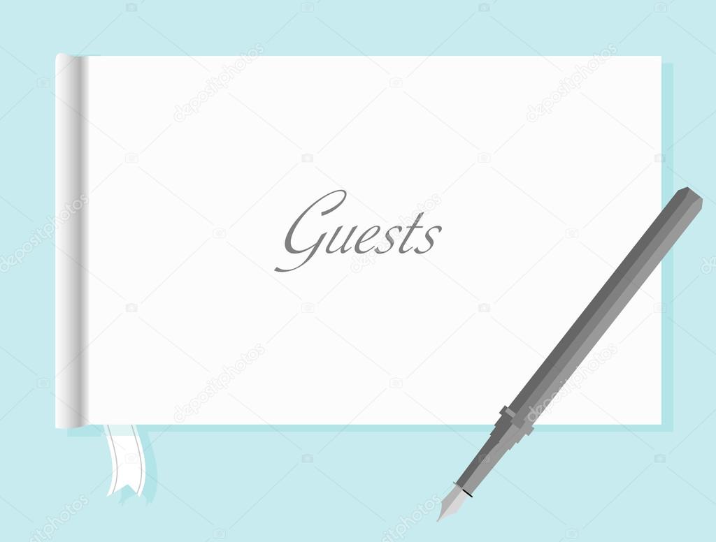 Guestbook with Quill Pen