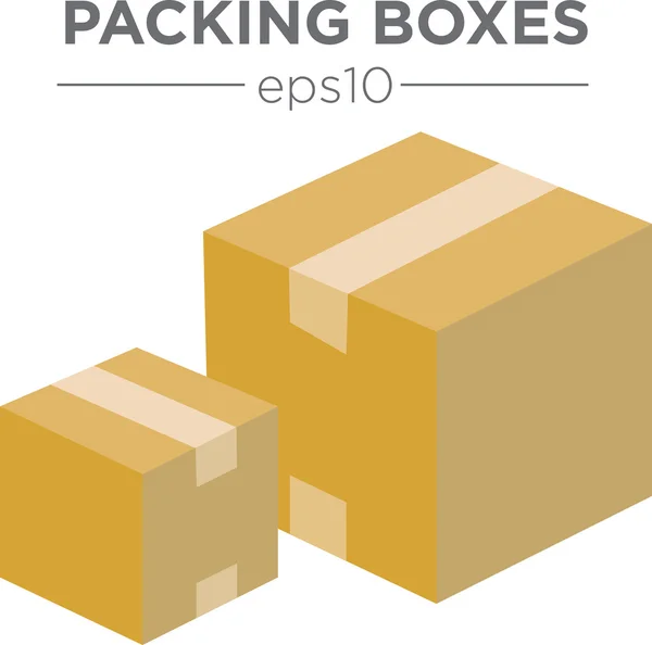 Icone semplici della scatola di imballaggio — Vettoriale Stock