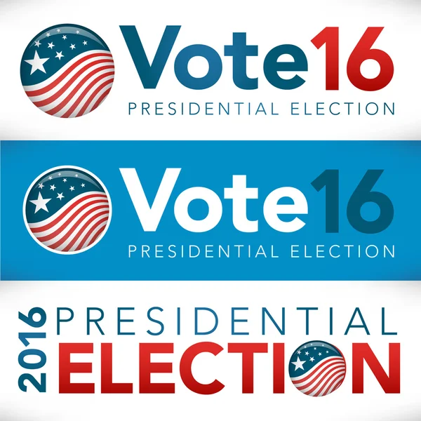 Banner de encabezado electoral con Voto 2016 — Vector de stock