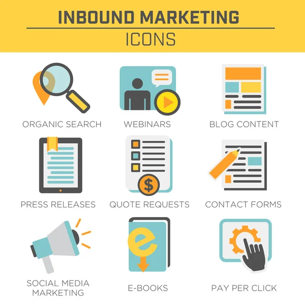 Inbound Marketing Vector Icons — Stockvector