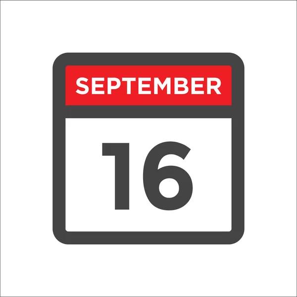 Septiembre Icono Del Calendario Con Día Mes — Vector de stock