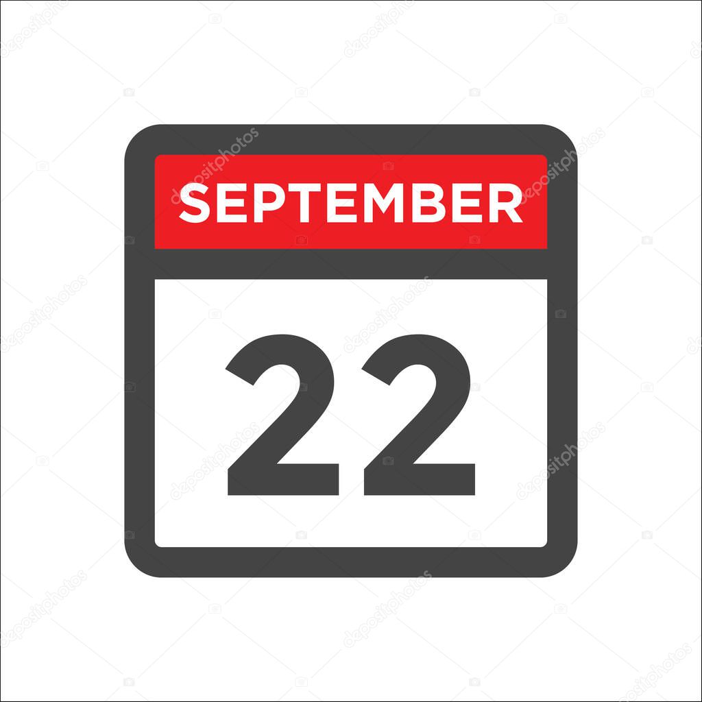 September 22 calendar icon with day & month