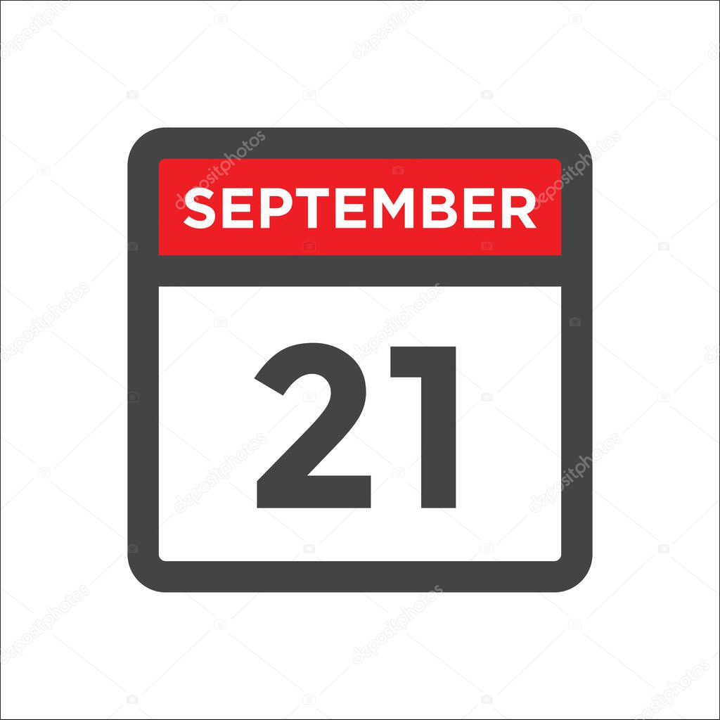 September 21 calendar icon with day & month