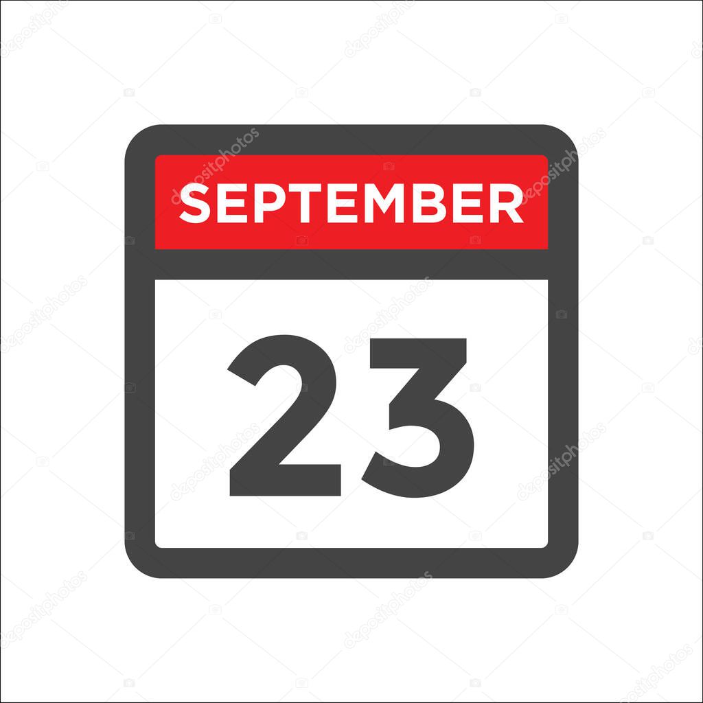 September 23 calendar icon with day & month