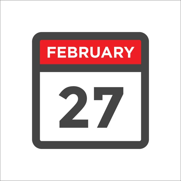Febrero Icono Del Calendario Con Día Mes — Archivo Imágenes Vectoriales