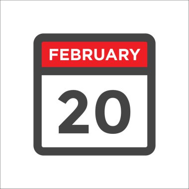 Gündüz ve aylı 20 Şubat takvim simgesi