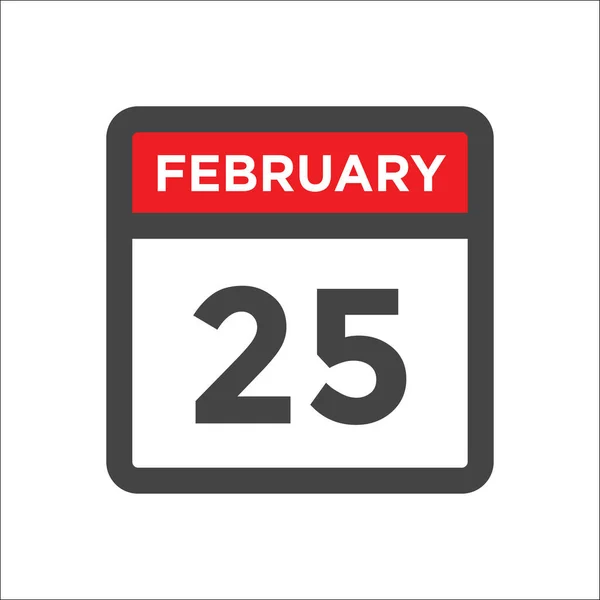 Febrero Icono Del Calendario Con Día Mes — Archivo Imágenes Vectoriales