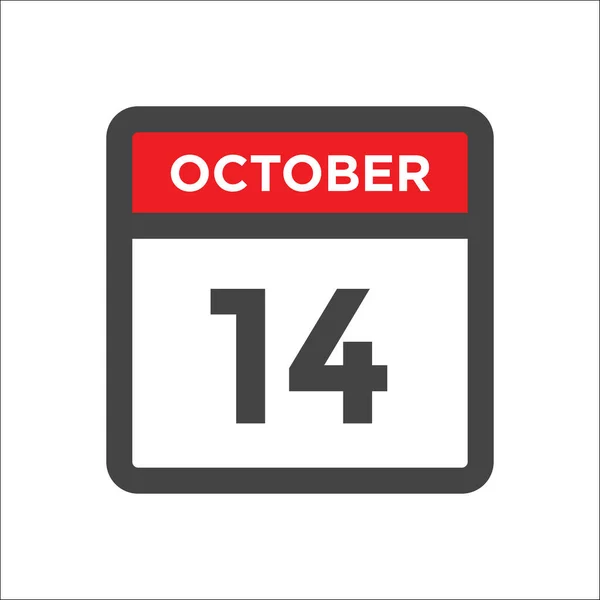 Oktober Kalender Ikon Dag Månaden — Stock vektor