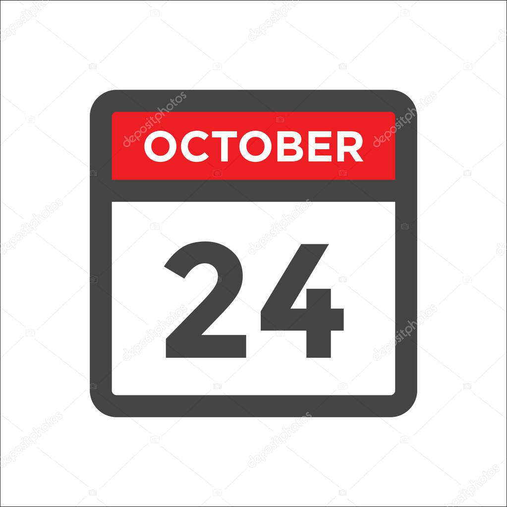 October 24 calendar icon - day of month