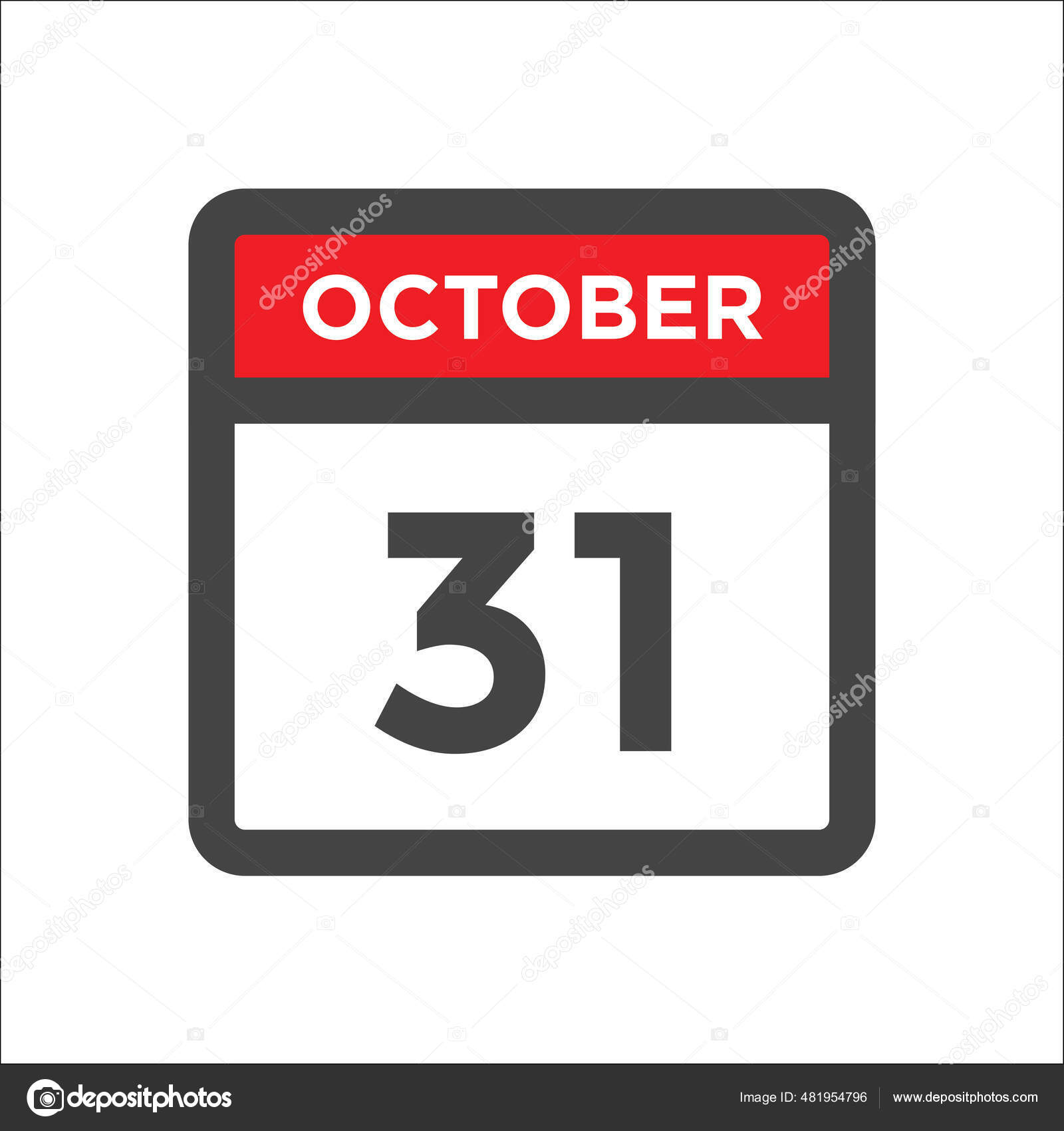 October Calendar Icon Day Month Stock Vector by ©bearsky23@yahoo