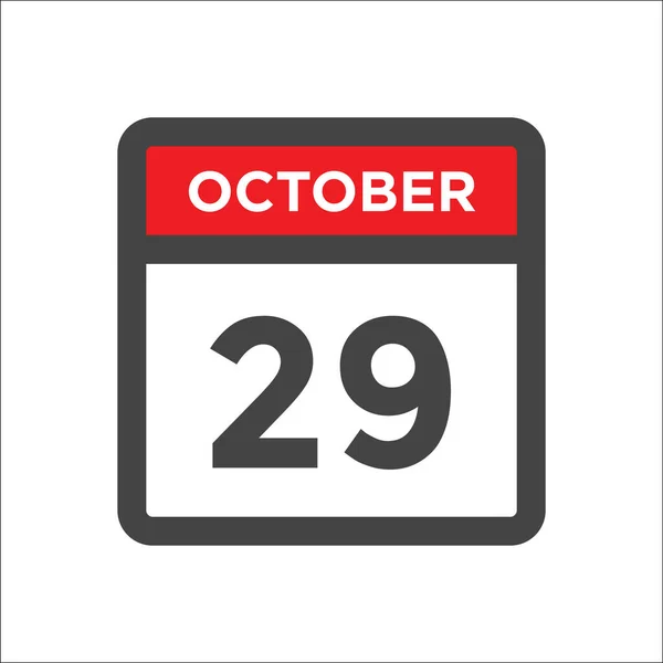Října Ikona Kalendáře Den Měsíci — Stockový vektor