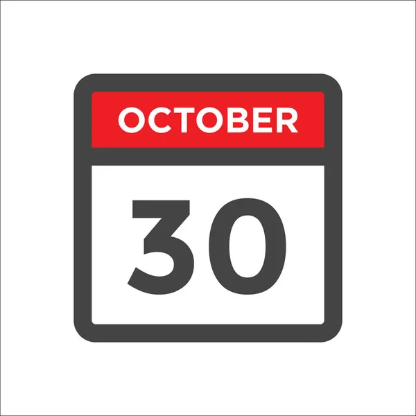 Οκτωβρίου Εικονίδιο Ημερολογίου Ημέρα Του Μήνα — Διανυσματικό Αρχείο