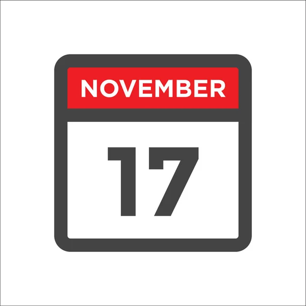November Kalender Icoon Met Dag Van Maand — Stockvector