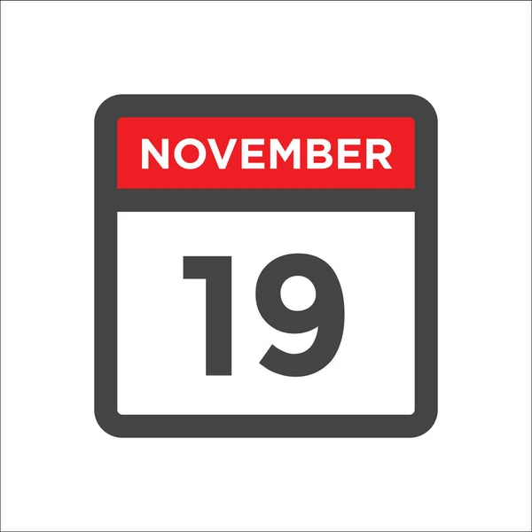 Νοεμβρίου Ημερολόγιο Εικονίδιο Ημέρα Του Μήνα — Διανυσματικό Αρχείο