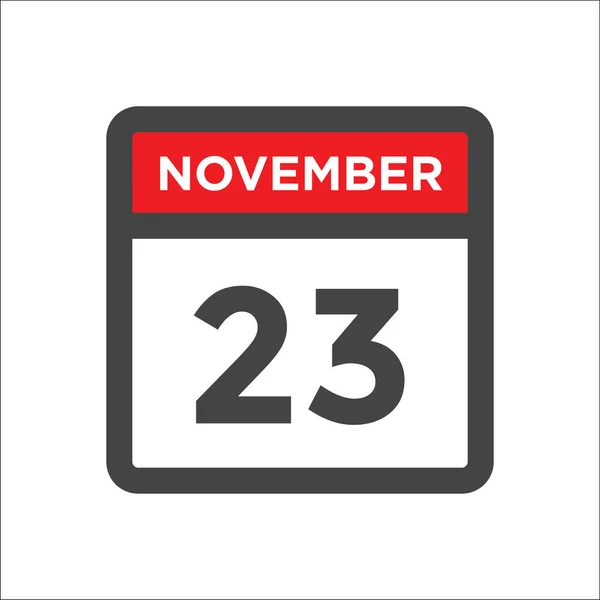 November Kalender Icoon Met Dag Van Maand — Stockvector