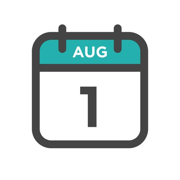 Agosto Día Del Calendario Fecha Calendario Para Fecha Límite Cita — Vector de stock