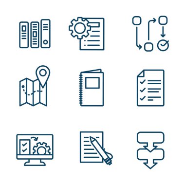 Bir İşletmeyi İşletmek için Standart Prosedürler - Kılavuz, Adımlar ve Ana hatlar simge özetini içeren Uygulama