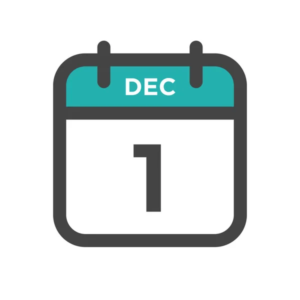 December Kalenderdag Kalender Datum Voor Termijn Benoeming — Stockvector