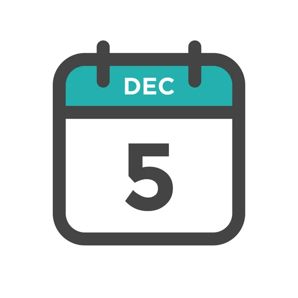 December Kalenderdag Kalender Datum Voor Deadline Benoeming — Stockvector