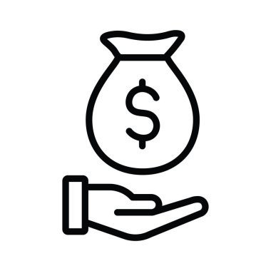 El ve Dolar İşaretli Para Çantası Simgesi