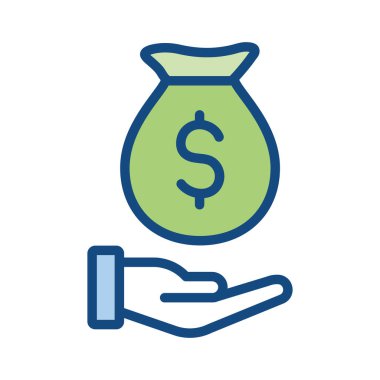 El ve Dolar İşaretli Para Çantası Simgesi