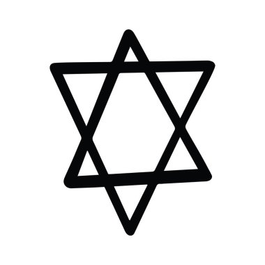 David Simgesi Yahudi Sembolünün El Çizimi Altı Noktalı Yıldızı