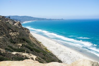 San Diego plaj boyunca kıyı şeridi - Torrey Pines gliderport 