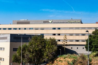 Barcelona, Spain-August 9, 2025. Fundaci Hospital de l'Esperit Sant, a modern public healthcare facility located in Santa Coloma de Gramenet, Catalonia, Spain, public health in Spain