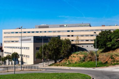 Barcelona, Spain-August 9, 2025. Fundaci Hospital de l'Esperit Sant, a modern public healthcare facility located in Santa Coloma de Gramenet, Catalonia, Spain, public health in Spain