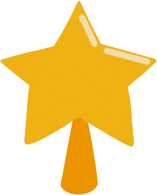 Altın Noel Yıldızı Ağaç Tepesi Görünümü El Boyalı Doku