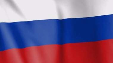 Rusya bayrağı canlandırılmış arka plan. Rusya Federasyonu ve kültürünün sembolü. Rüzgar görüntülerinde dalgalanan bayrak.