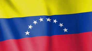 Venezuela animasyon geçmişi bayrağı. Venezuela ulusunun ve kültürünün sembolü. Rüzgar görüntülerinde dalgalanan bayrak. İşaretin adı da Bandera de Venezuela..