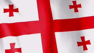 Georgia animasyon geçmişi bayrağı. Gürcistan ulusunun ve kültürünün sembolü. Rüzgar görüntülerinde dalgalanan bayrak. Eyalet Asteğmeni aynı zamanda Beş Haç Bayrağı olarak da bilinir..