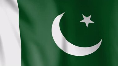 Pakistan animasyon geçmişi bayrağı. Pakistan ulusunun ve kültürünün sembolü. Rüzgar görüntülerinde dalgalanan bayrak. Ulusal bayrağın döngü videosu.
