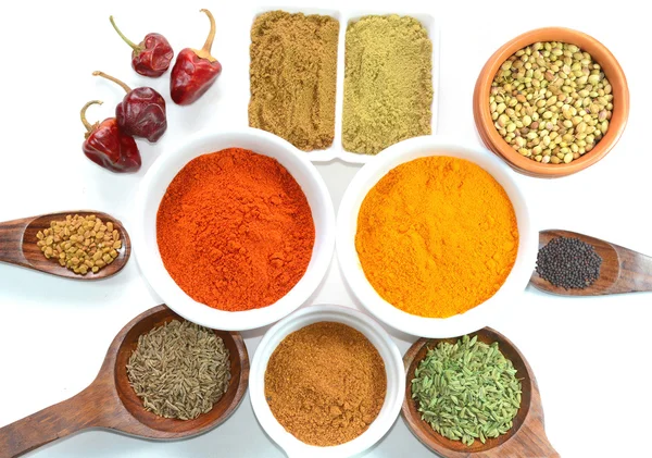 Indian Spices and Curry Powders Royalty Free Stock Photos