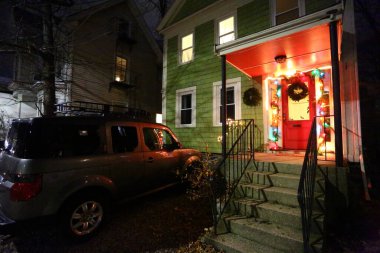 Bayram kutlaması için Noel dekorasyonu atmosferi