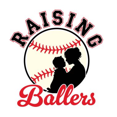 Beyzbolcuların Beyzbol takımının yükseltilmesi ve balon stili beysbol topları, tişörtler, kupalar, posterler, el sanatları ve dijital indirmeler için vektör ilülasyonu.