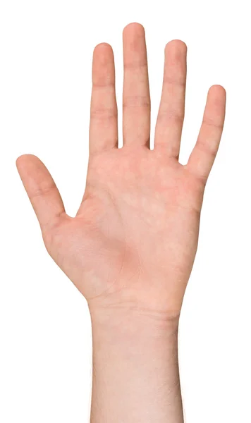 Απομονωμένη αρσενική χέρι σε θέση — Φωτογραφία Αρχείου