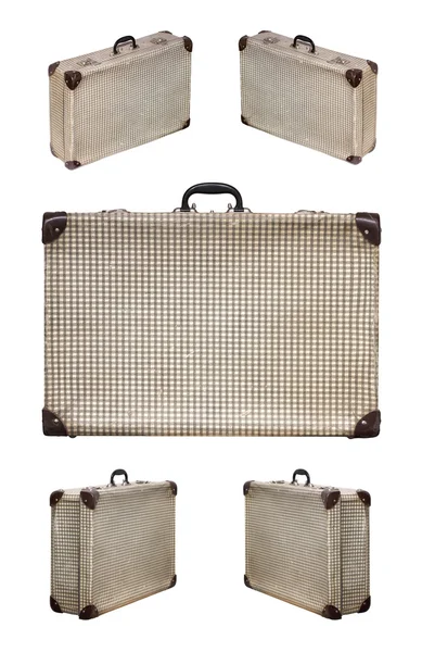 Collage isolato di valigetta Vintage Pstel Cross in diversi angoli su sfondo bianco — Foto Stock